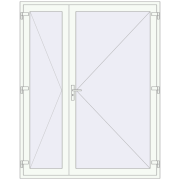 DOOR KORSA ENERGY-SAVING REHAU SYNEGO 1840x2320 mm RAL 9016 Traffic white two-sided