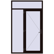 DOOR KORSA ENERGY-SAVING REHAU SYNEGO 1500x2500 mm BLACK_BROWN two-sided