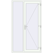 Drzwi zewnętrzne 1300x2300 mm DOOR KORSA ALU STANDARD 72 RAL 9016 Traffic white dwustronny