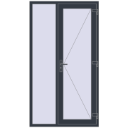Drzwi zewnętrzne 1200x2180 mm DOOR KORSA ENERGY-SAVING REHAU SYNEGO ANTHRACITE_GREY_STRUKTURAL dwustronny