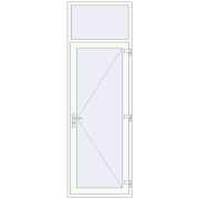 DOOR KORSA ENERGY-SAVING REHAU SYNEGO 900x2720 mm RAL 9016 Traffic white two-sided