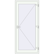 Drzwi zewnętrzne 872x1970 mm DOOR KORSA OPTIMUM REHAU BRILLANT RAL 9016 Traffic white dwustronny