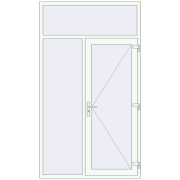 DOOR KORSA OPTIMUM REHAU BRILLANT 1430x2500 mm RAL 9016 Traffic white two-sided