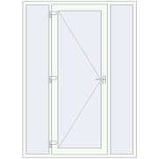 Entrance doors 1600x2200 mm DOOR KORSA OPTIMUM REHAU BRILLANT RAL 9016 Traffic white two-sided