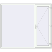 DOOR KORSA OPTIMUM REHAU BRILLANT 2400x2100 mm RAL 9016 Traffic white two-sided