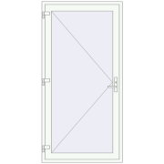 DOOR KORSA ENERGY-SAVING REHAU SYNEGO 1100x2200 mm RAL 9016 Traffic white two-sided