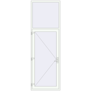 DOOR KORSA OPTIMUM REHAU BRILLANT 1000x3051 mm RAL 9016 Traffic white two-sided