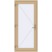 Entrance doors 900x2010 mm DOOR ALU STANDARD 72 RAL 1001 Beige two-sided
