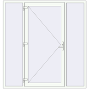 DOOR KORSA ENERGY-SAVING REHAU SYNEGO 2000x2100 mm RAL 9016 Traffic white two-sided