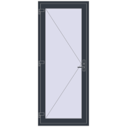 DOOR OPTIMUM REHAU BRILLANT 900x2200 mm ANTHRACITE_GREY_STRUKTURAL two-sided