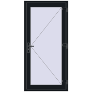DOOR KORSA OPTIMUM REHAU BRILLANT 900x1850 mm BLACK_COOL_110L-2 two-sided
