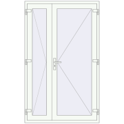 Drzwi zewnętrzne 1280x2090 mm DOOR KORSA OPTIMUM REHAU BRILLANT RAL 9016 Traffic white dwustronny
