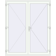 DOOR KORSA ENERGY-SAVING REHAU SYNEGO 1920x2340 mm RAL 9016 Traffic white two-sided