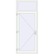 DOOR KORSA ENERGY-SAVING REHAU SYNEGO 1020x2560 mm RAL 9016 Traffic white two-sided