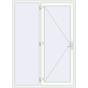DOOR KORSA OPTIMUM REHAU BRILLANT 1600x2200 mm RAL 9016 Traffic white two-sided