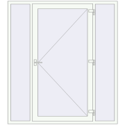 DOOR KORSA OPTIMUM REHAU BRILLANT 1850x2070 mm RAL 9016 Traffic white two-sided