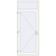 Entrance doors 980x2470 mm DOOR KORSA OPTIMUM REHAU BRILLANT RAL 9016 Traffic white two-sided