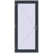 DOOR KORSA OPTIMUM REHAU BRILLANT 1000x2200 mm ANTHRACITE_GREY_STRUKTURAL two-sided