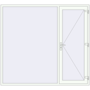 DOOR KORSA ENERGY-SAVING REHAU SYNEGO 2300x2100 mm RAL 9016 Traffic white two-sided
