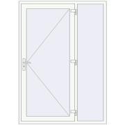 DOOR KORSA OPTIMUM REHAU BRILLANT 1500x2100 mm RAL 9016 Traffic white two-sided