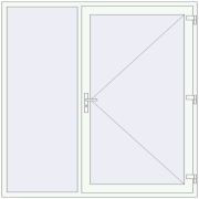 Drzwi zewnętrzne 2000x2000 mm DOOR KORSA ALU STANDARD 72 RAL 9016 Traffic white dwustronny