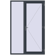 Entrance doors 1540x2400 mm DOOR KORSA ENERGY-SAVING REHAU SYNEGO ANTHRACITE_GREY_STRUKTURAL external