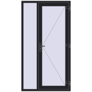 DOOR KORSA OPTIMUM REHAU BRILLANT 1200x2200 mm BLACK_ULTI-MATT two-sided