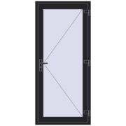 DOOR KORSA OPTIMUM REHAU BRILLANT 900x2000 mm BLACK_ULTI-MATT two-sided