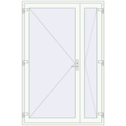 Entrance doors 1560x2360 mm DOOR KORSA ALU STANDARD 72 RAL 9016 Traffic white two-sided