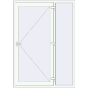 DOOR KORSA OPTIMUM REHAU BRILLANT 1500x2100 mm RAL 9016 Traffic white two-sided
