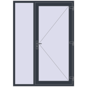 DOOR KORSA OPTIMUM REHAU BRILLANT 1500x2100 mm ANTHRACITE_GREY_STRUKTURAL two-sided