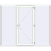 DOOR KORSA ENERGY-SAVING REHAU SYNEGO 2600x2150 mm RAL 9016 Traffic white two-sided
