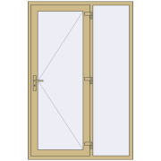 DOOR KORSA ALU STANDARD 72 1400x2100 mm RAL 1000 Green beige two-sided