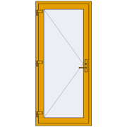 DOOR KORSA ALU STANDARD 72 900x2010 mm RAL 1004 Golden yellow two-sided