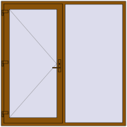 Drzwi zewnętrzne 2000x2000 mm DOOR KORSA ENERGY-SAVING REHAU SYNEGO GOLDEN OAK dwustronny