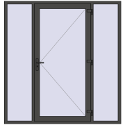 DOOR KORSA OPTIMUM REHAU BRILLANT 2000x2100 mm BASALT_GREY two-sided