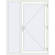DOOR KORSA OPTIMUM REHAU BRILLANT 1480x1930 mm RAL 9016 Traffic white two-sided