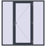 Drzwi zewnętrzne 2000x2100 mm DOOR KORSA OPTIMUM REHAU BRILLANT ANTHRACITE_GREY_STRUKTURAL zewnętrzny