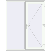 DOOR KORSA OPTIMUM REHAU BRILLANT 1580x2000 mm RAL 9016 Traffic white two-sided