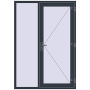 DOOR KORSA OPTIMUM REHAU BRILLANT 1400x2000 mm ANTHRACITE_GREY_STRUKTURAL external