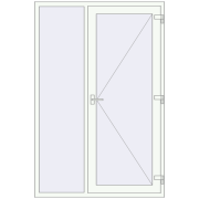 DOOR KORSA ENERGY-SAVING REHAU SYNEGO 1400x2100 mm RAL 9016 Traffic white two-sided