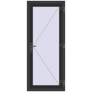DOOR KORSA OPTIMUM REHAU BRILLANT 840x1990 mm ANTHRACITE_GREY_GLATT two-sided