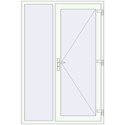 DOOR KORSA OPTIMUM REHAU BRILLANT 1350x2015 mm RAL 9016 Traffic white two-sided