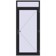 DOOR KORSA ENERGY-SAVING REHAU SYNEGO 1020x2350 mm BLACK_ULTI-MATT two-sided