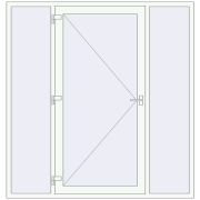 Entrance doors 2000x2095 mm DOOR KORSA OPTIMUM REHAU BRILLANT RAL 9016 Traffic white two-sided
