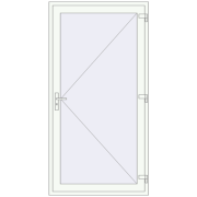 DOOR KORSA ENERGY-SAVING REHAU SYNEGO 1100x2160 mm RAL 9016 Traffic white two-sided