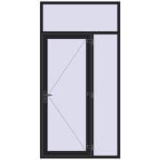 Drzwi zewnętrzne 1380x2700 mm DOOR OPTIMUM REHAU BRILLANT BLACK_ULTI-MATT dwustronny