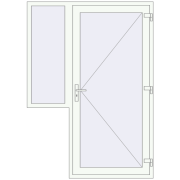 Drzwi zewnętrzne 1500x2100 mm DOOR KORSA OPTIMUM REHAU BRILLANT RAL 9016 Traffic white dwustronny
