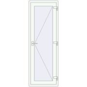 DOOR KORSA OPTIMUM REHAU BRILLANT 705x2060 mm RAL 9016 Traffic white two-sided