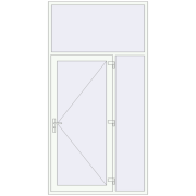 DOOR KORSA OPTIMUM REHAU BRILLANT 1460x2810 mm RAL 9016 Traffic white two-sided